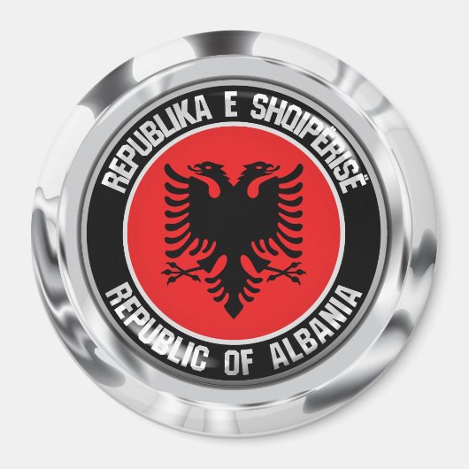 Albanië Round Emblem Magneet (Voorkant)