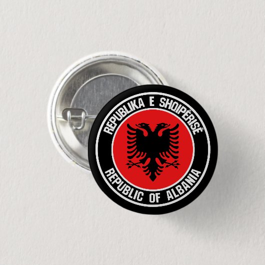 Albanië Round Emblem Ronde Button 3,2 Cm (Voorkant /achterkant)