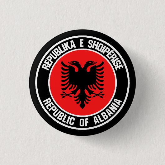 Albanië Round Emblem Ronde Button 3,2 Cm (Voorkant)