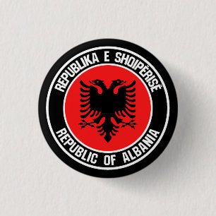 Albanië Round Emblem Ronde Button 3,2 Cm