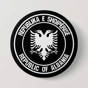 Albanië Round Emblem Ronde Button 7,6 Cm