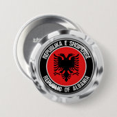 Albanië Round Emblem Ronde Button 7,6 Cm (Voorkant /achterkant)