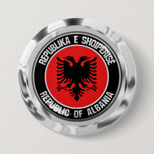 Albanië Round Emblem Ronde Button 7,6 Cm