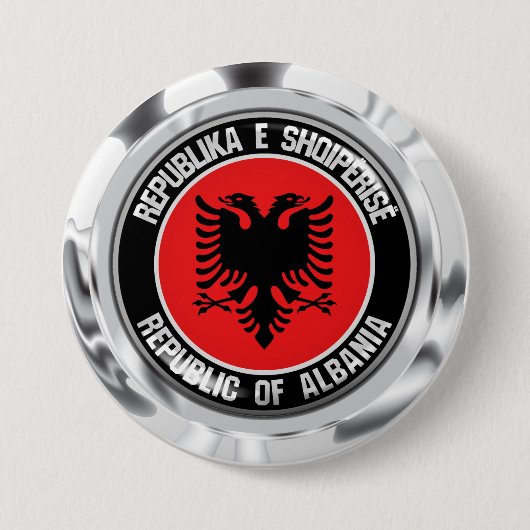 Albanië Round Emblem Ronde Button 7,6 Cm (Voorkant)