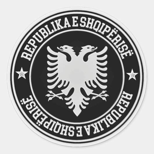 Albanië Round Emblem Ronde Sticker (Voorkant)