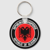 Albanië Round Emblem Sleutelhanger (Voorkant)