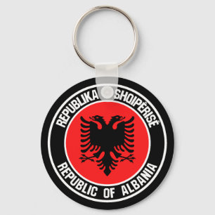 Albanië Round Emblem Sleutelhanger