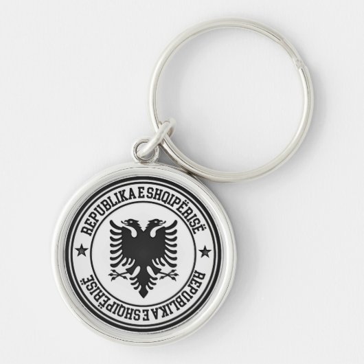 Albanië Round Emblem Sleutelhanger (Voorkant)