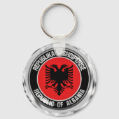 Albanië Round Emblem Sleutelhanger (Voorkant)