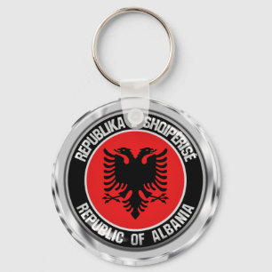 Albanië Round Emblem Sleutelhanger