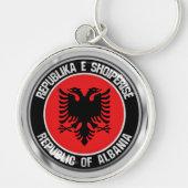 Albanië Round Emblem Sleutelhanger (Voorkant)