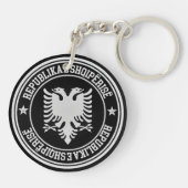Albanië Round Emblem Sleutelhanger (Achterkant)