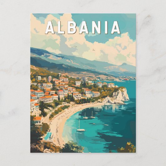 Albanië Travel Art Vintage Briefkaart (Voorkant)