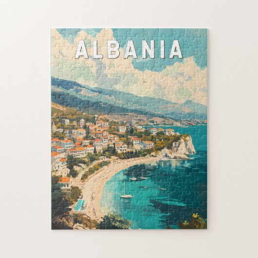 Albanië Travel Art Vintage Legpuzzel (Verticaal)