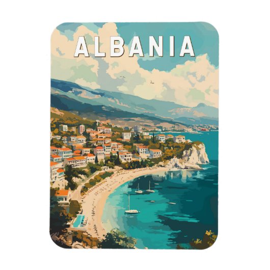 Albanië Travel Art Vintage Magneet (Verticaal)