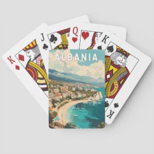 Albanië Travel Art Vintage Pokerkaarten