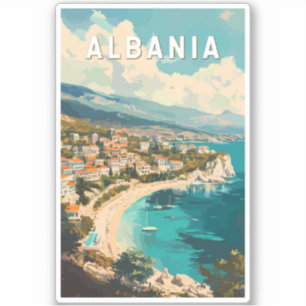Albanië Travel Art Vintage Sticker
