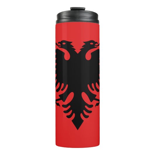 Albanië Travel Mug, patriottische Albanese vlag Thermosbeker (Voorkant)