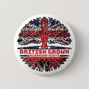 Albanië Verenigd Koninkrijk - Britse boom Ronde Button 5,7 Cm