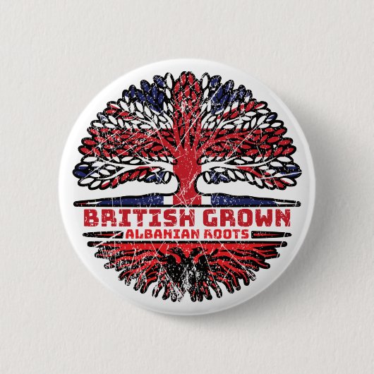 Albanië Verenigd Koninkrijk - Britse boom Ronde Button 5,7 Cm (Voorkant)
