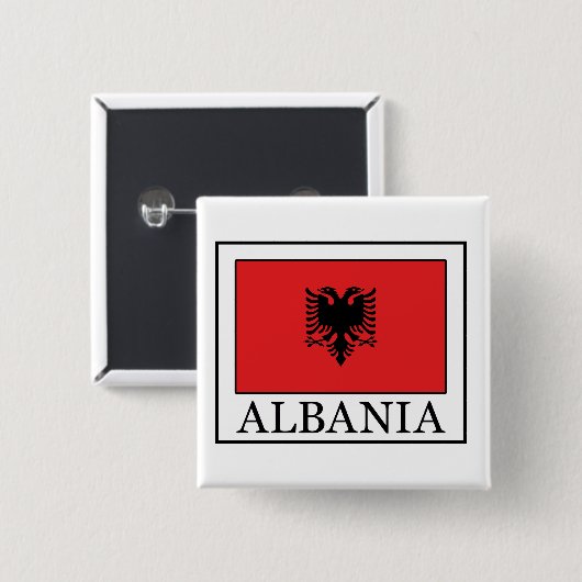 Albanië Vierkante Button 5,1 Cm (Voorkant /achterkant)