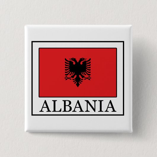 Albanië Vierkante Button 5,1 Cm (Voorkant)