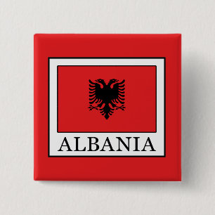 Albanië Vierkante Button 5,1 Cm
