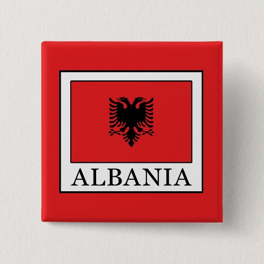 Albanië Vierkante Button 5,1 Cm (Voorkant)