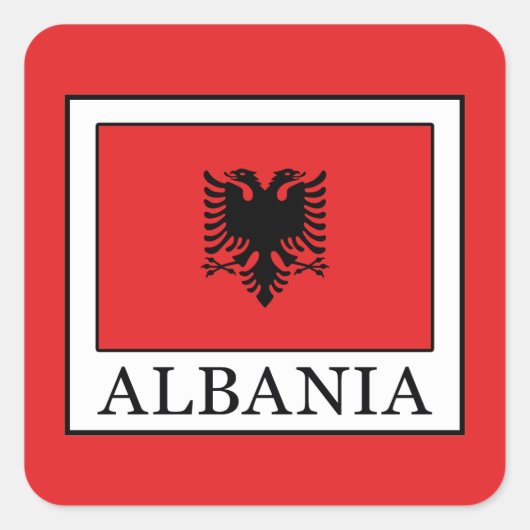 Albanië Vierkante Sticker (Voorkant)
