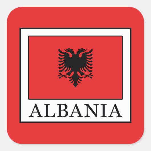 Albanië Vierkante Sticker (Voorkant)