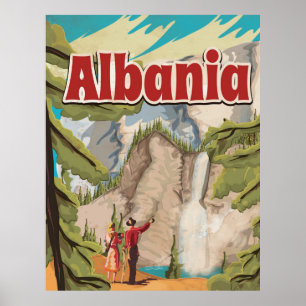 Albanië Vintage Travel Poster