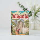 Albanië Vintage Travel Poster Briefkaart (Staand voorkant)
