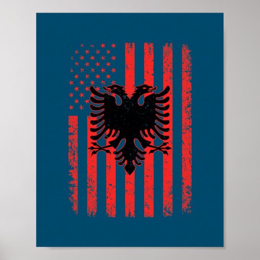 Albanië Vlag Amerikaanse vlag Poster (Voorkant)