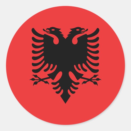 Albanië Vlag Classic Ronde Sticker (Voorkant)