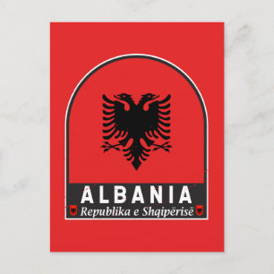 Albanië vlag Embleem verhit Briefkaart