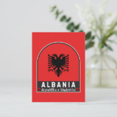 Albanië vlag Embleem verhit Briefkaart (Staand voorkant)