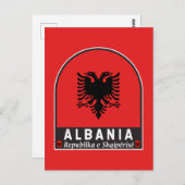Albanië vlag Embleem verhit Briefkaart (Voorkant / Achterkant)