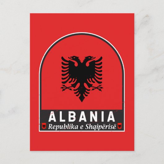 Albanië vlag Embleem verhit Briefkaart (Voorkant)