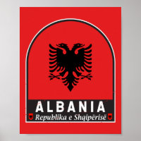 Albanië vlag Embleem verhit