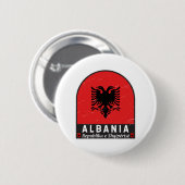 Albanië vlag Embleem verhit Ronde Button 5,7 Cm (Voorkant /achterkant)