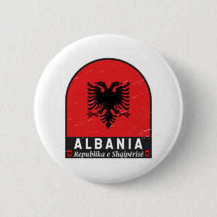 Albanië vlag Embleem verhit Ronde Button 5,7 Cm