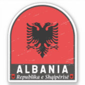 Albanië vlag Embleem verhit Sticker (Voorkant)