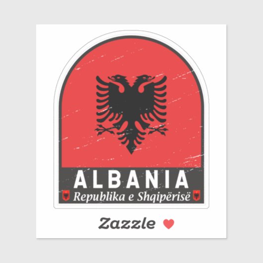 Albanië vlag Embleem verhit Sticker (Vel)