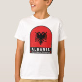 Albanië vlag Embleem verhit T-shirt (Voorkant)