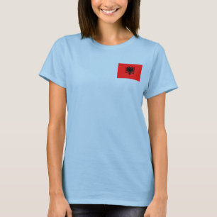 Albanië Vlag en Kaart dk T-shirt