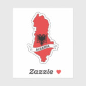 Albanië Vlag kaart Sticker (Vel)