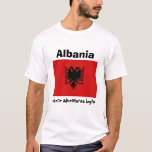 Albanië vlag + kaart + tekst T-shirt