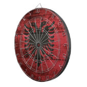 Albanië vlag op oude houten korrels dartbord (Voorkant Rechts)