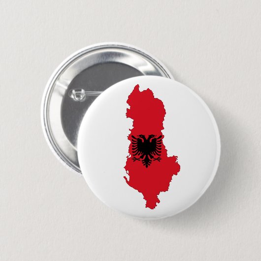 albanië vlag plattegrond silhouet ronde button 5,7 cm (Voorkant /achterkant)