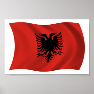 Albanië Vlag Poster Print